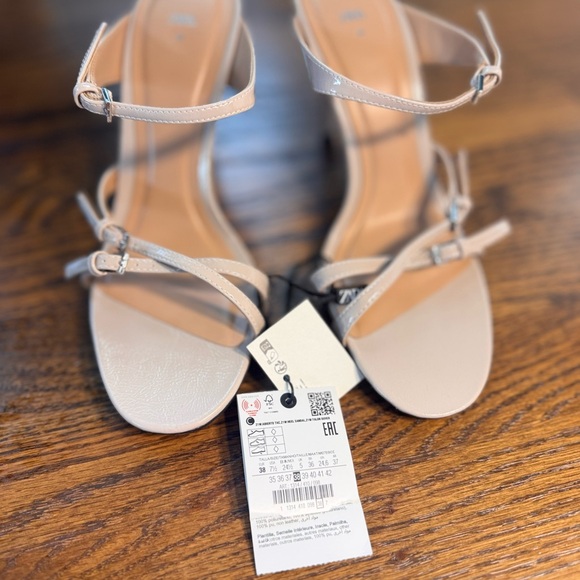 Zara Nude Strappy High Heel Sandals - Picture 2 of 3